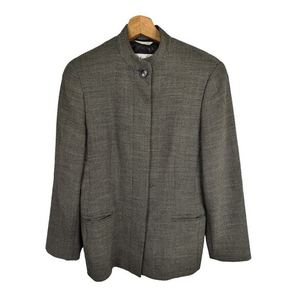 MaxMara Jackets & Blazers - Max Mara Womens size 6 Tweed Virgin Wool Button Front Evening Jacket Italy